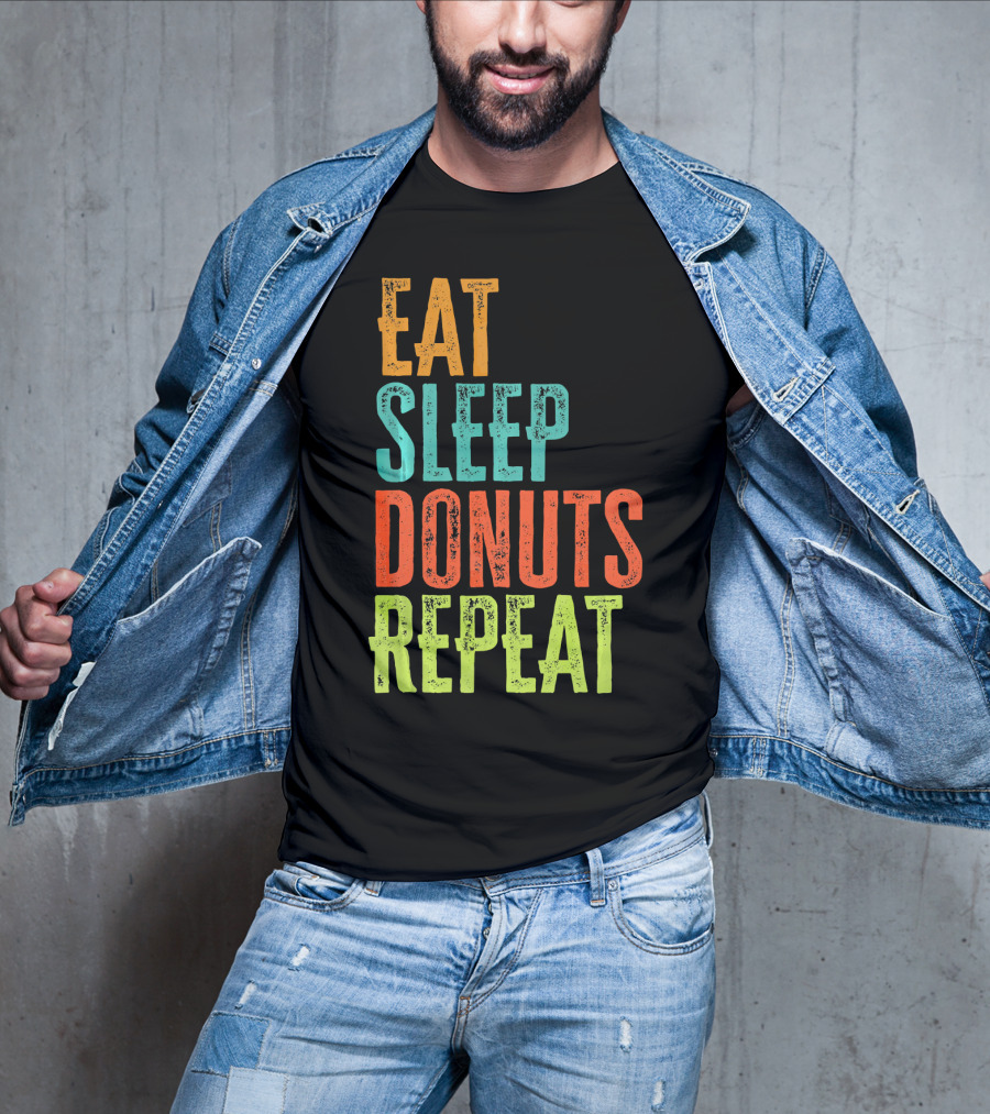 Eat Sleep Donuts Repeat Retro Coffee Dou T-Shirt