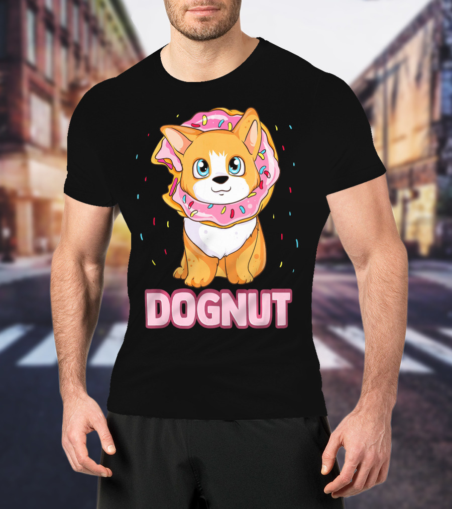 Dognut Cute Funny Dog Donut Pun Adorab With Sprinkles T-Shirt