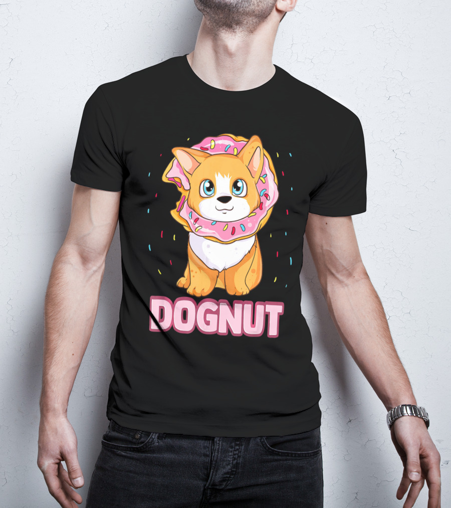 Dognut Cute Funny Dog Donut Pun Adorab With Sprinkles T-Shirt