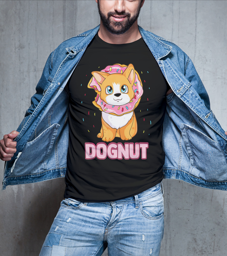 Dognut Cute Funny Dog Donut Pun Adorab With Sprinkles T-Shirt