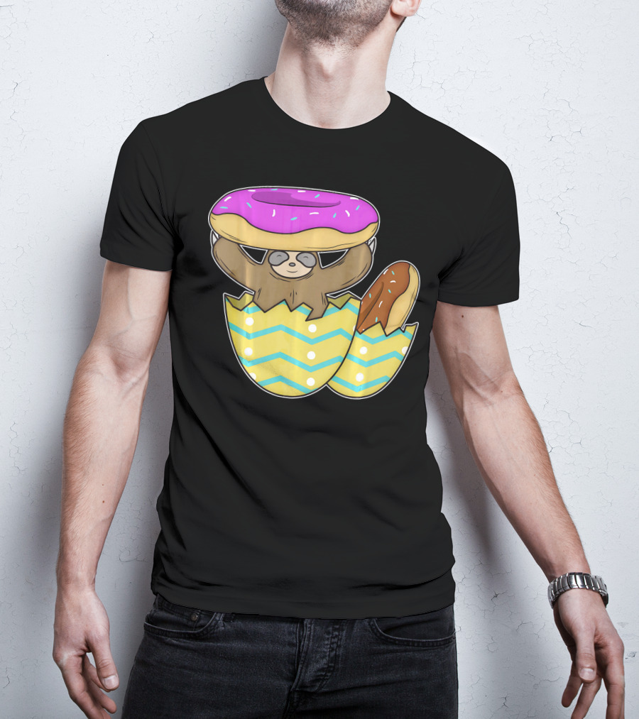 Sloth Easter Egg With Donut Hat T-Shirt
