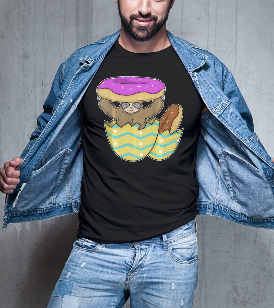 Sloth Easter Egg With Donut Hat T-Shirt