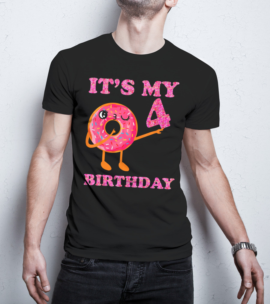 It's My 4 Birthday Fun Kids Sweet Donut T-Shirt