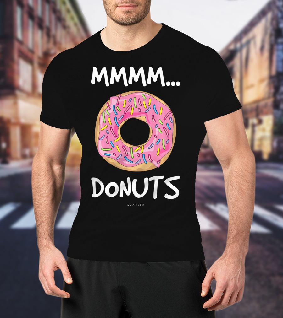 MMM DONUTS Cute And Funny Pink Sprinkles T-Shirt