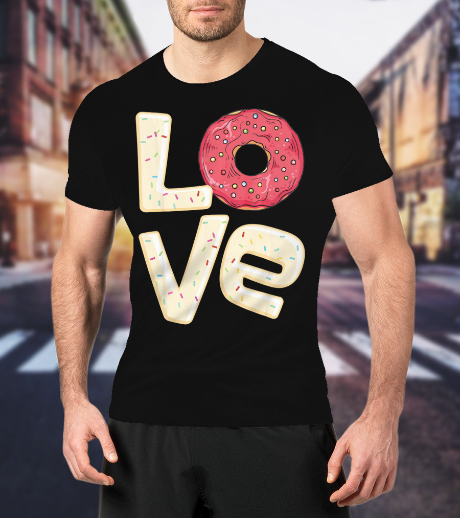 Funny I Love Bagel Donuts Sprinkled Love T-Shirt