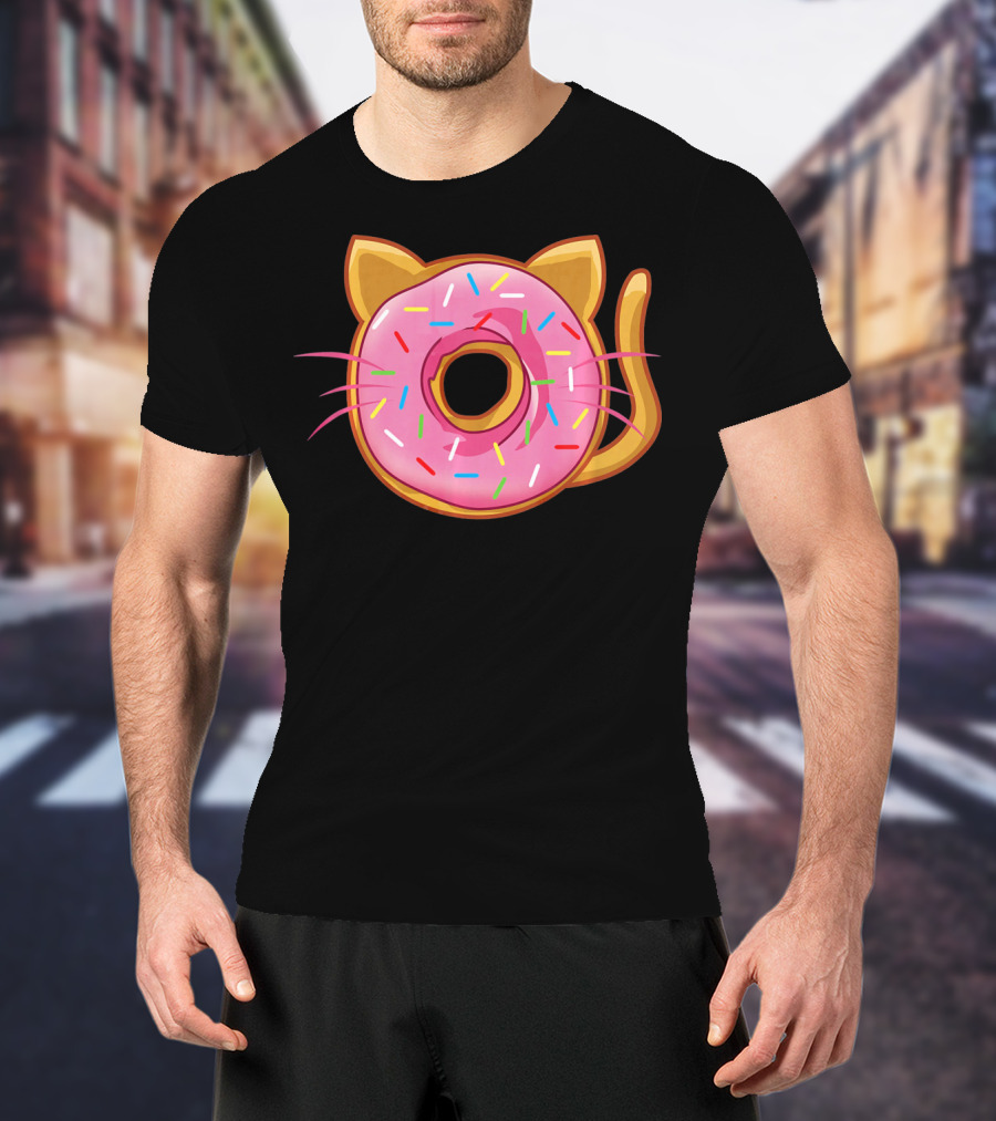 Funny Cat Donut Birthday Sprinkles T-Shirt