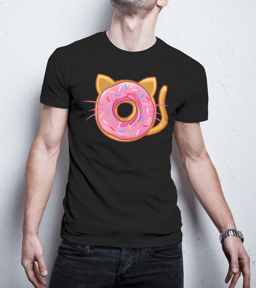 Funny Cat Donut Birthday Sprinkles T-Shirt