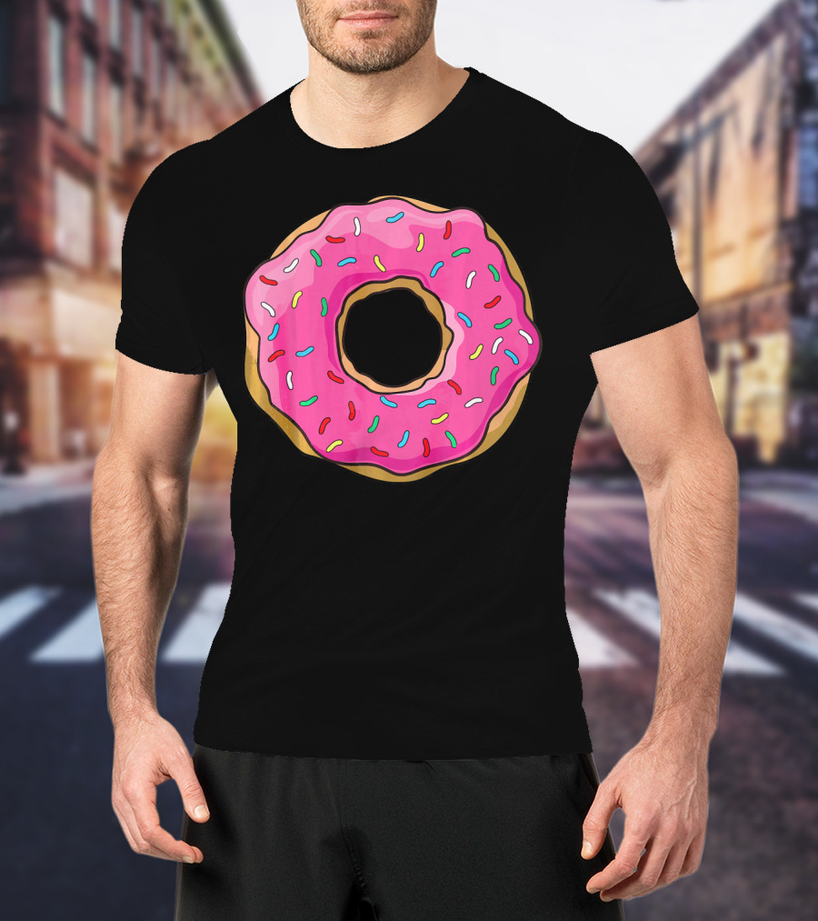 Big Pink Sprinkled Donut Iconic Sweet Treat T-Shirt
