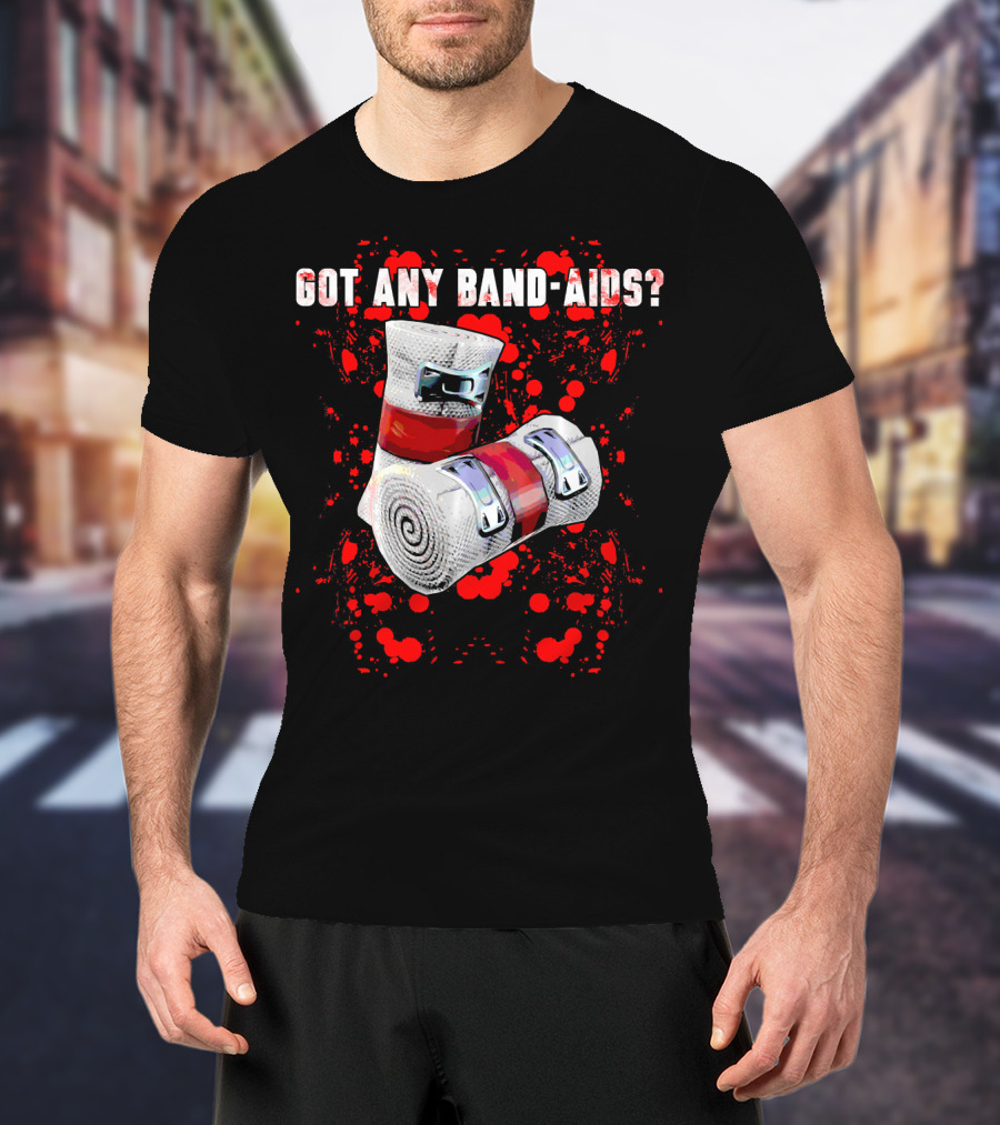 Got Any Band-Aids Dark Color Graphic With Bandage And Red Splatter T-Shirt