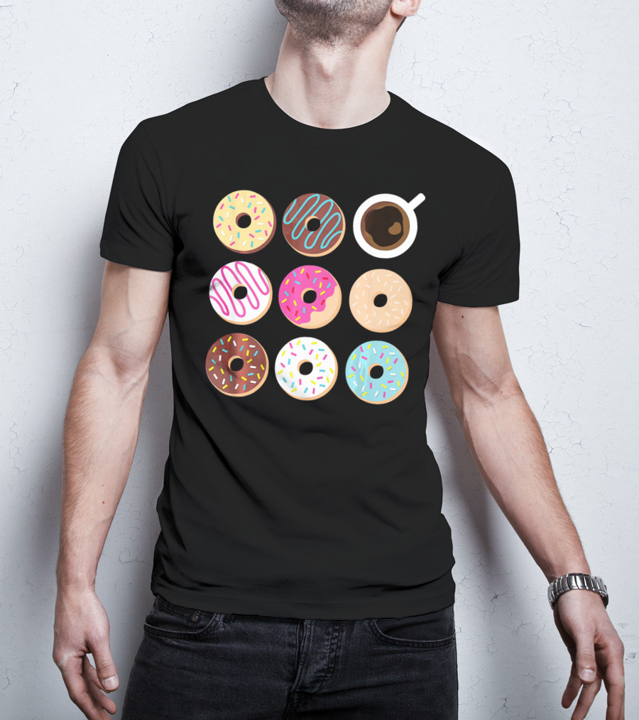 Wake Up To Donuts And Coffee With Sprinkles And Icing T-Shirt