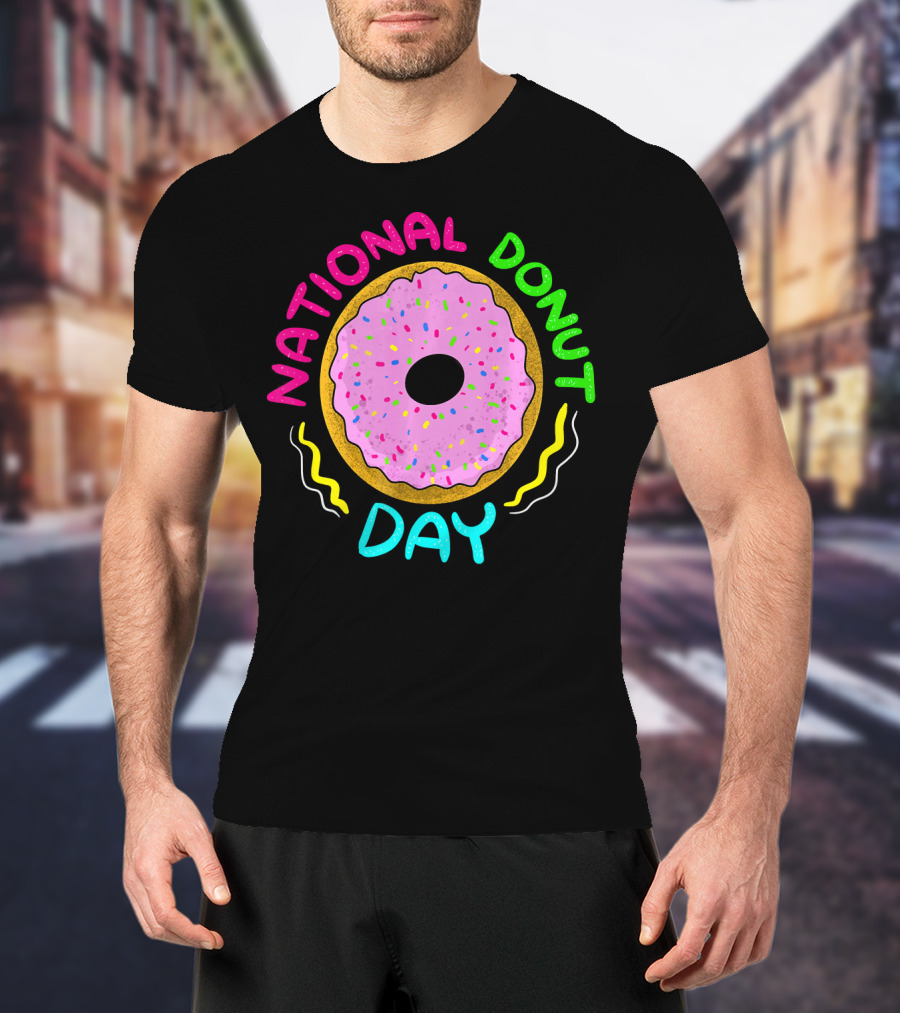 National Donut Day Cool Sweet Tooth Party Celebration With Sprinkles T-Shirt