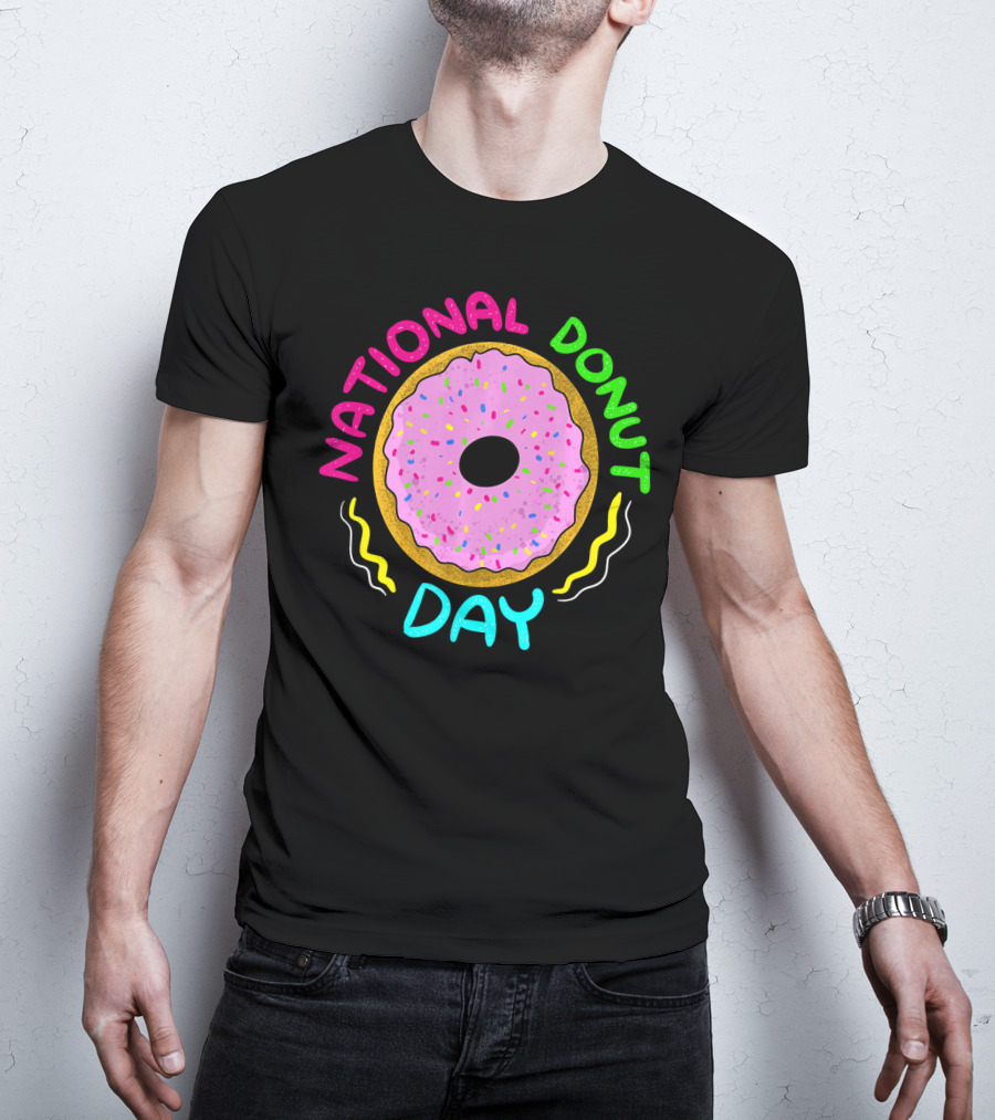 National Donut Day Cool Sweet Tooth Party Celebration With Sprinkles T-Shirt