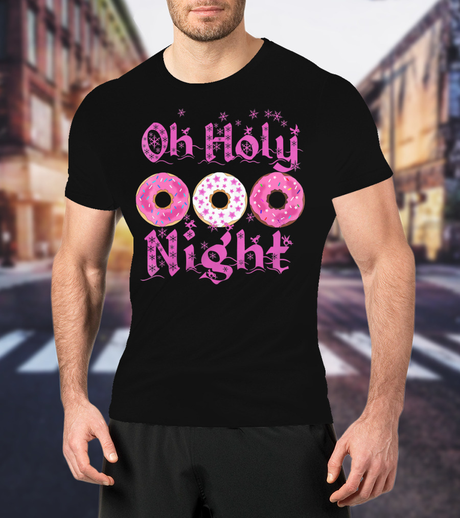 Oh Holy Night Donut Starry Pink Trio T-Shirt