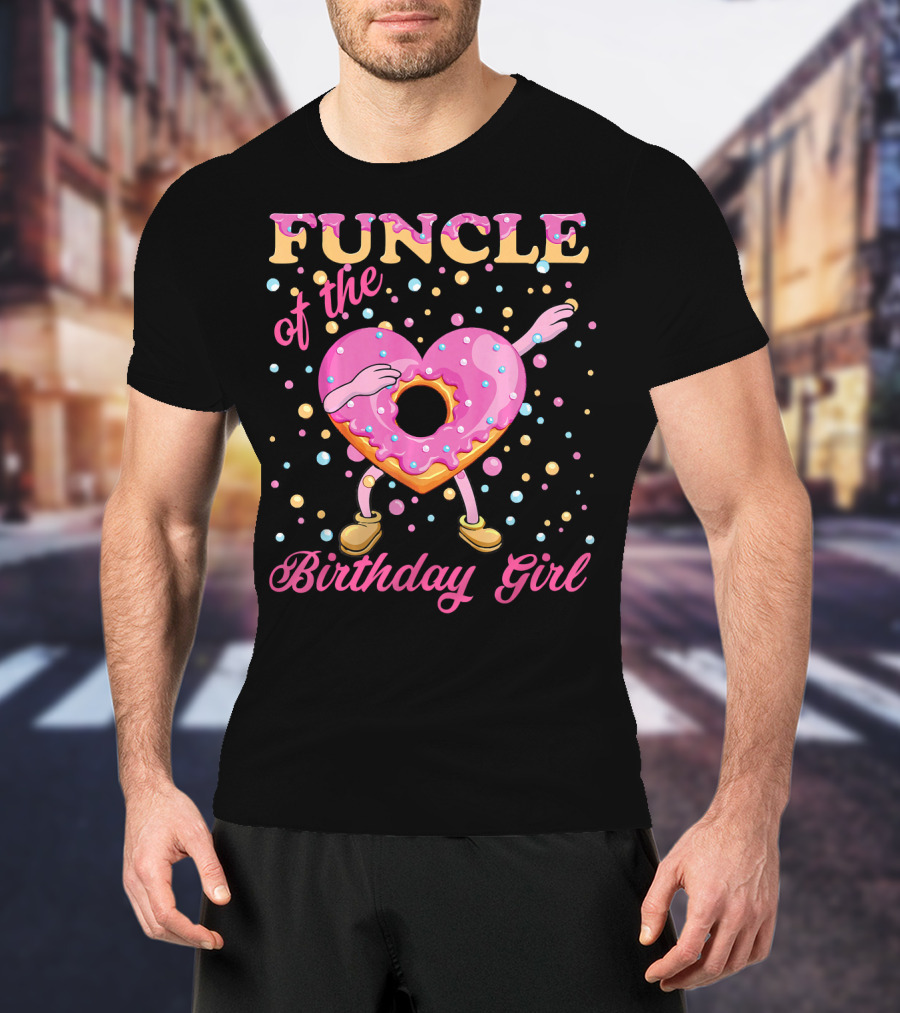 FUNCLE Of The Birthday Girl Donut Dabbin Vibrant T-Shirt