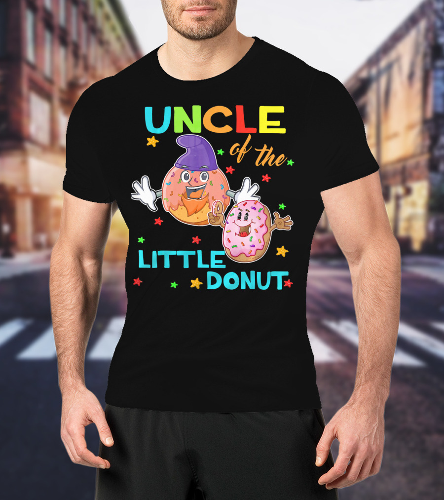 UNCLE Of The Little Donut Colorful Cartoon Birthday T-Shirt