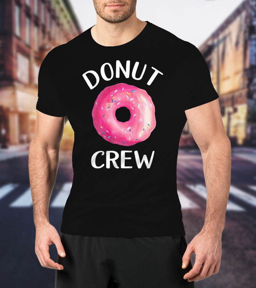 Donut Crew Pink Sprinkled Doughnut T-Shirt