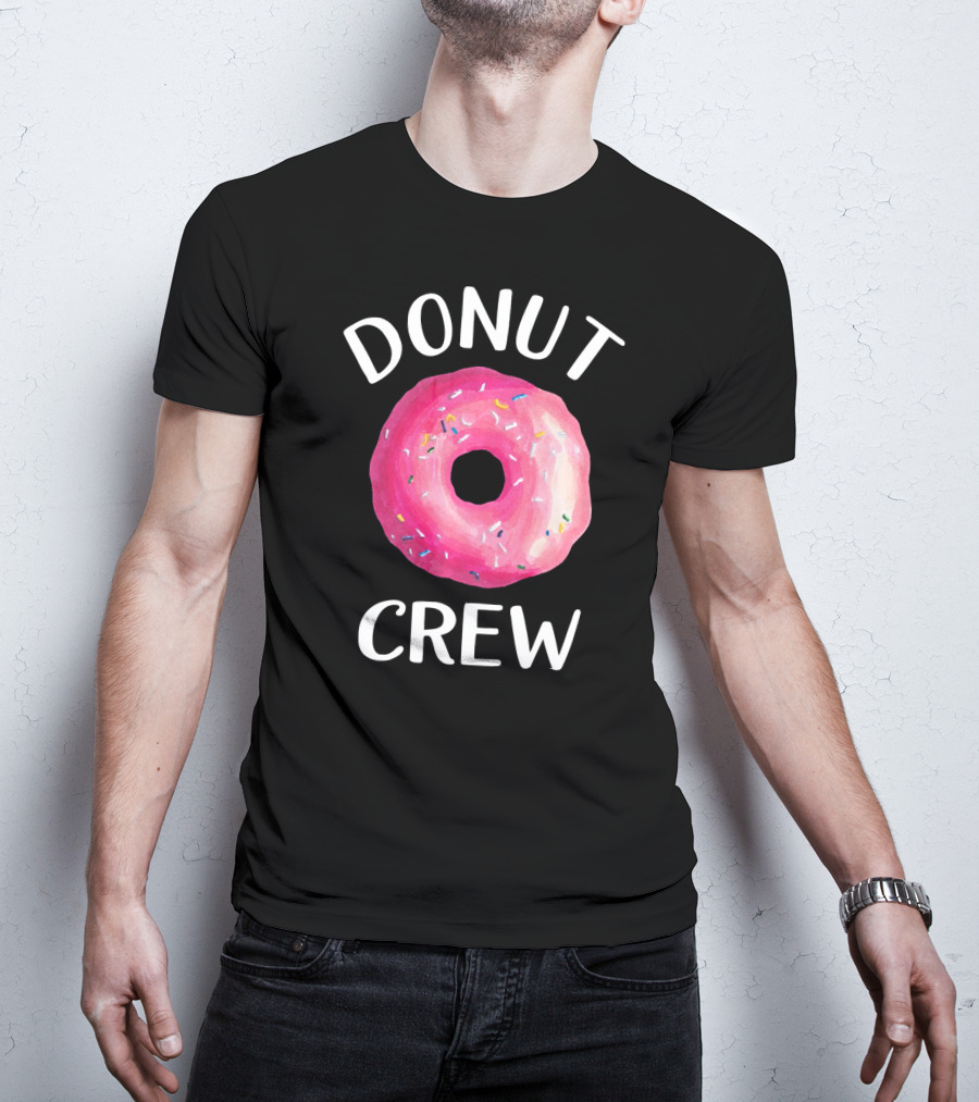 Donut Crew Pink Sprinkled Doughnut T-Shirt