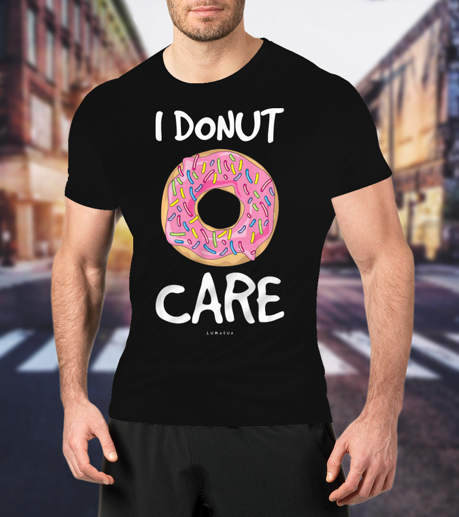 Funny Donut I Donut Care Pink Frosted Sprinkles Lumolun T-Shirt