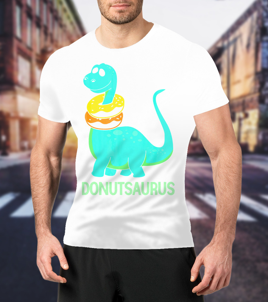Brachiosaurus Donut Donutsaurus Cute Dinosaur With Treats T-Shirt