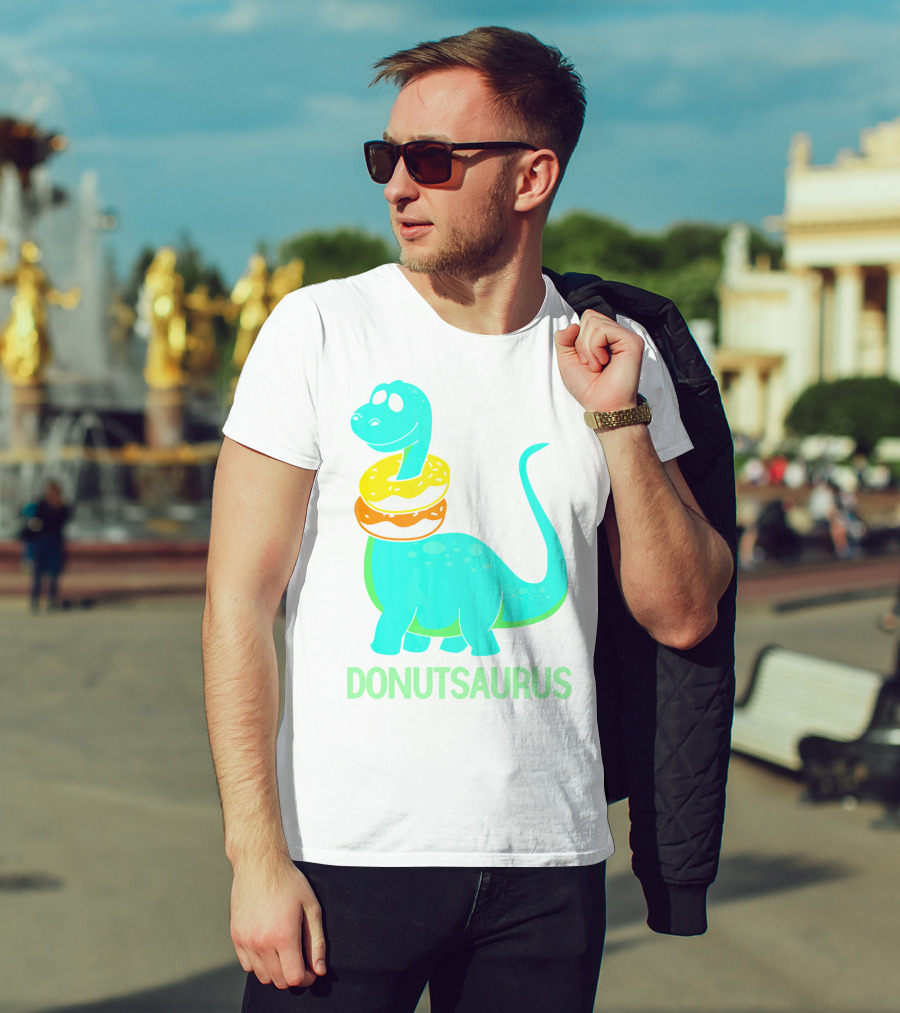 Brachiosaurus Donut Donutsaurus Cute Dinosaur With Treats T-Shirt