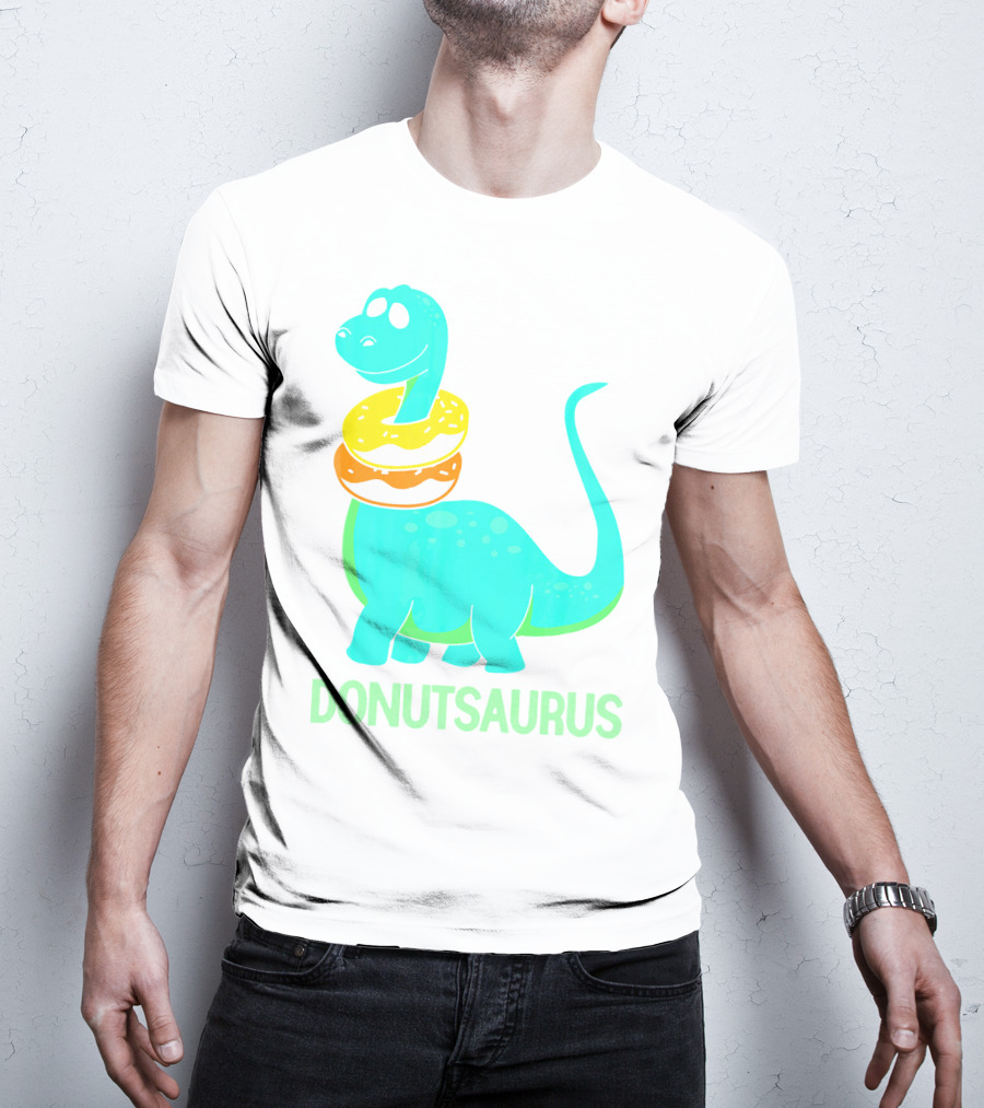 Brachiosaurus Donut Donutsaurus Cute Dinosaur With Treats T-Shirt