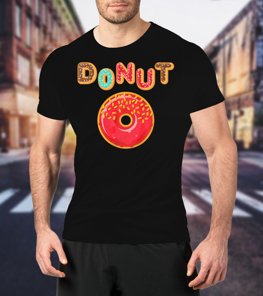 Donut Glazed And Sprinkled Funny Cartoon DoNut T-Shirt