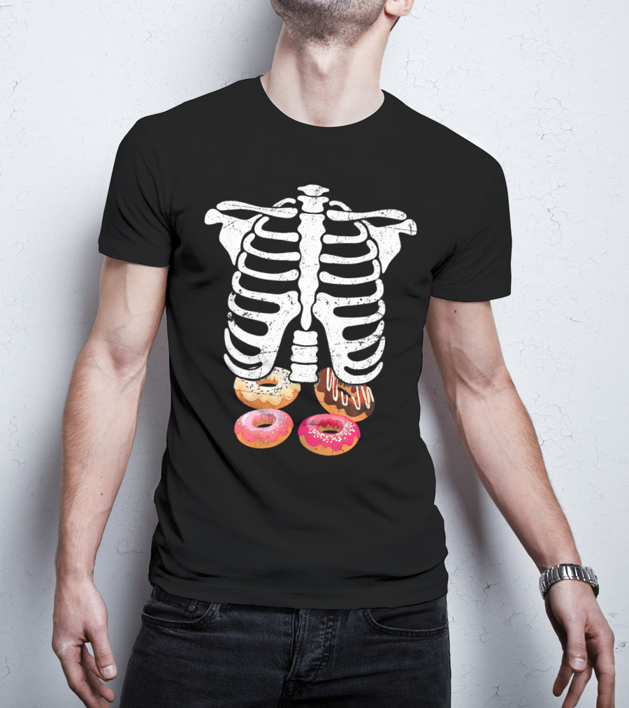 Skeleton Pregnancy Donut X Ray Ribcage Treats T-Shirt