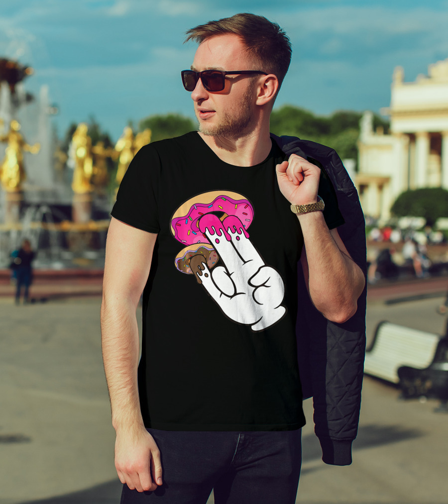 Funny Donuts With The Shocker Hand Gesture And Sprinkled Frosting T-Shirt