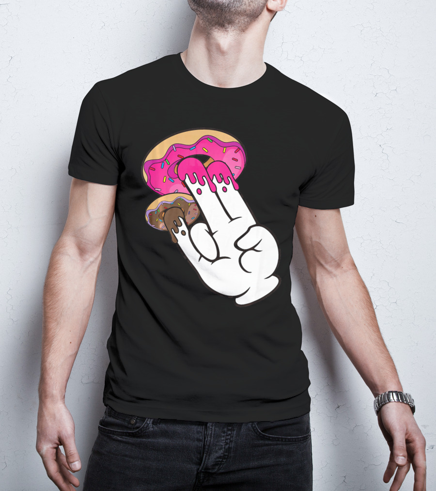 Funny Donuts With The Shocker Hand Gesture And Sprinkled Frosting T-Shirt