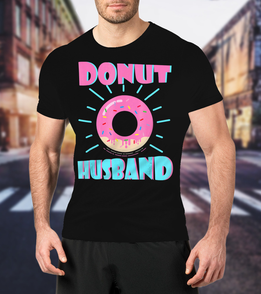 Donut Husband Pink Frosted Donut With Sprinkles T-Shirt