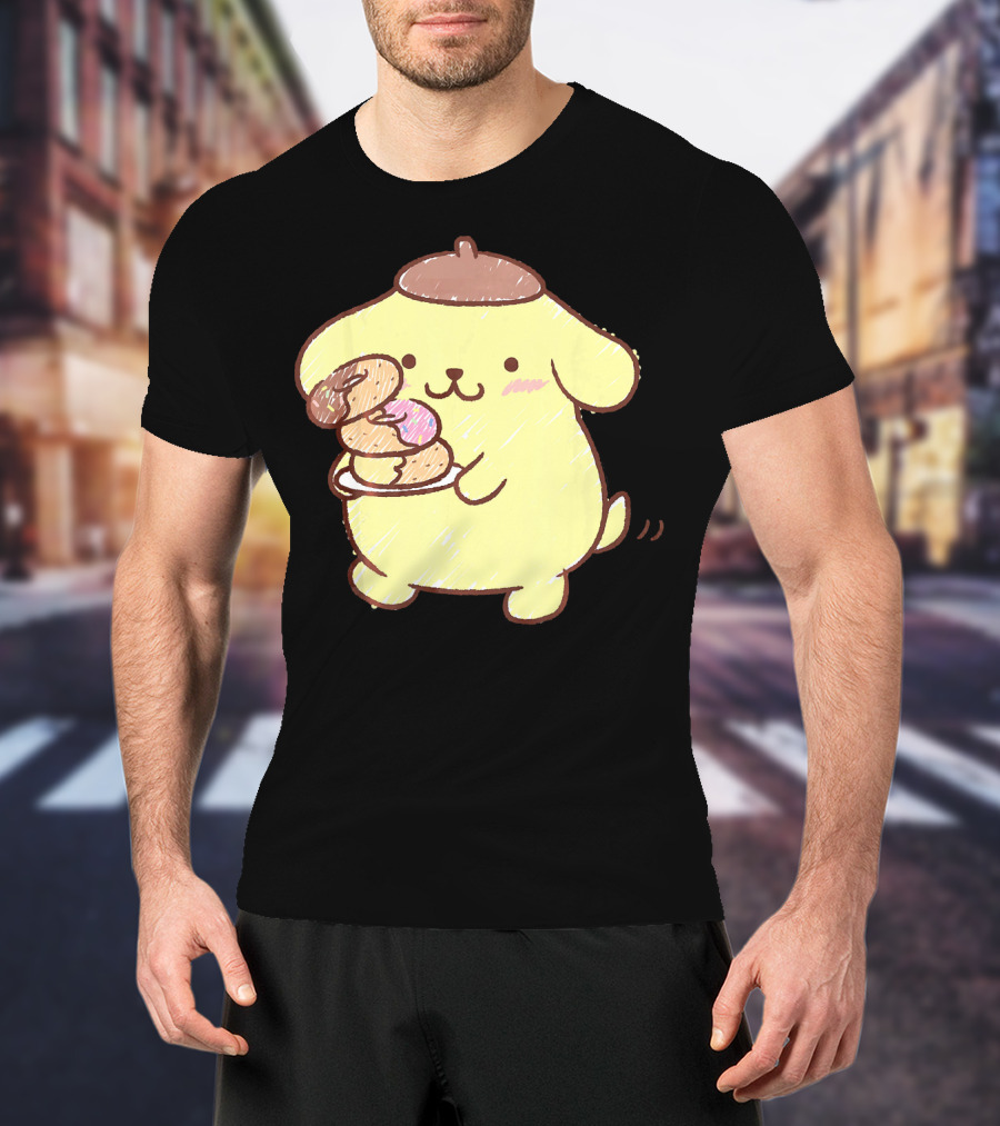 Pompompurin Enjoying Sweet Donuts T-Shirt