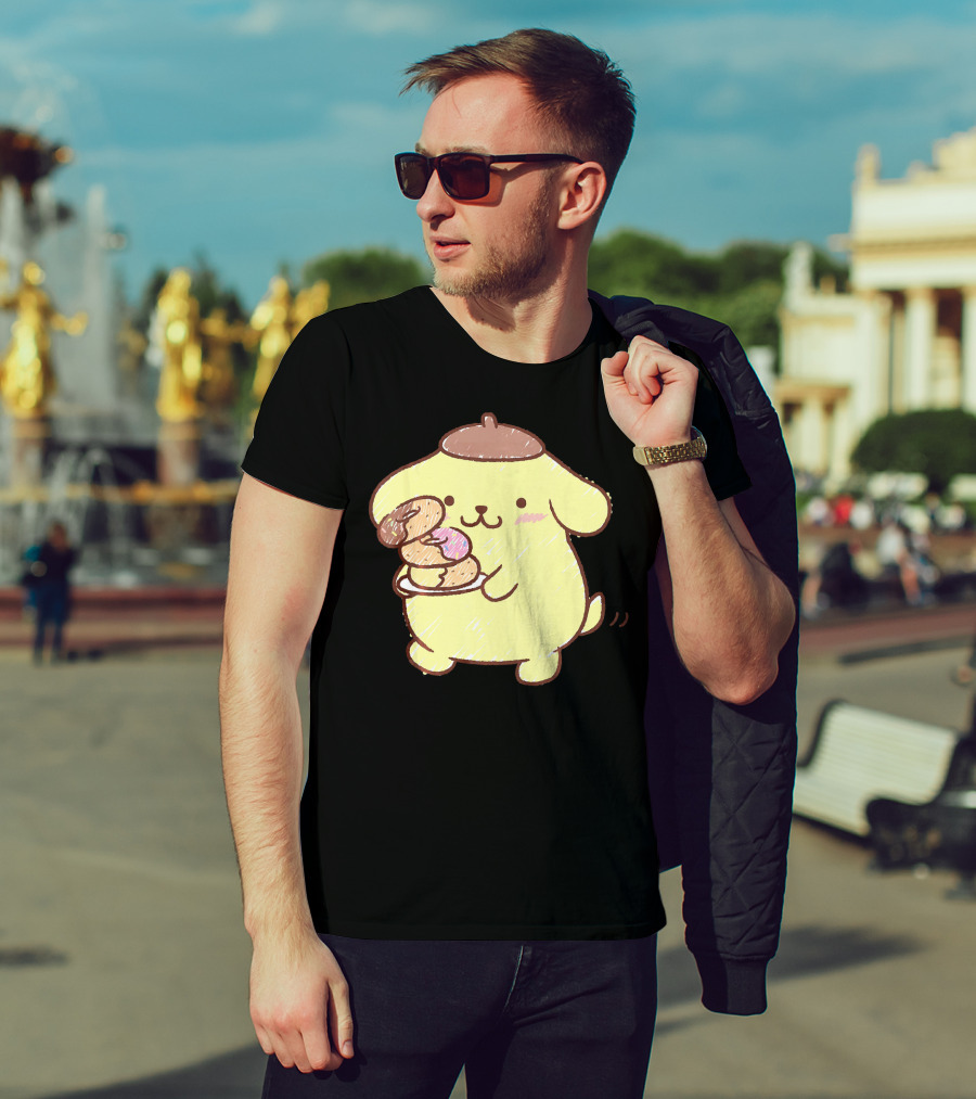 Pompompurin Enjoying Sweet Donuts T-Shirt