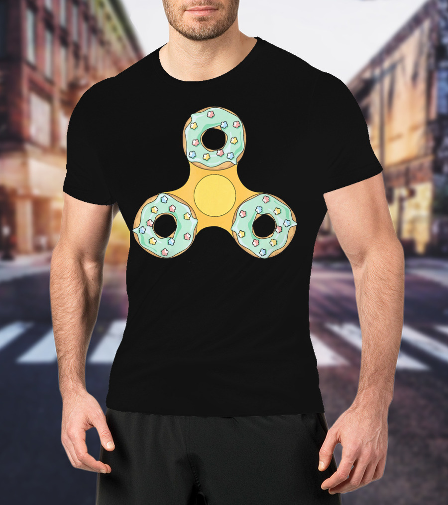 Fidget Spinner Donut Design With Sprinkles T-Shirt