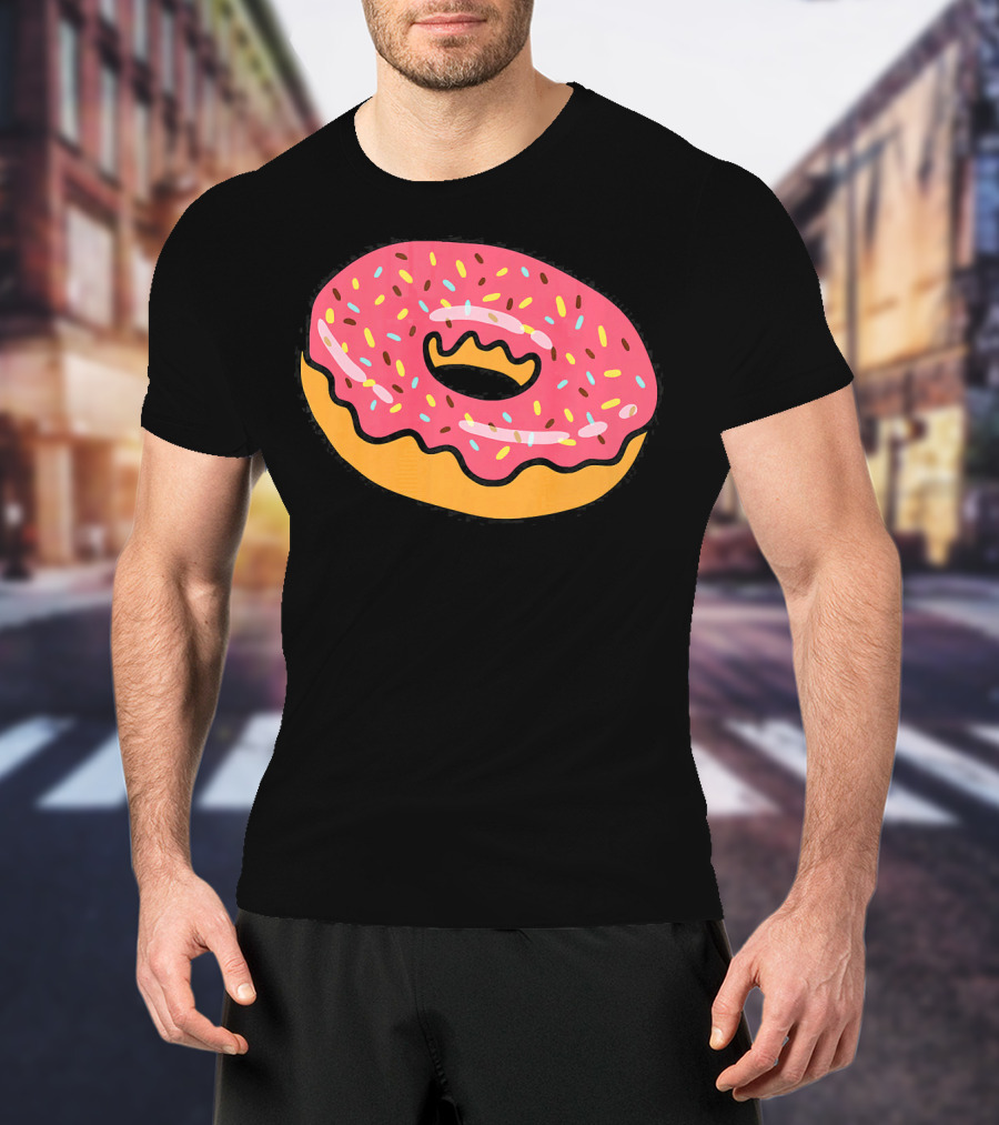 Pink Frosted Donut With Sprinkles T-Shirt