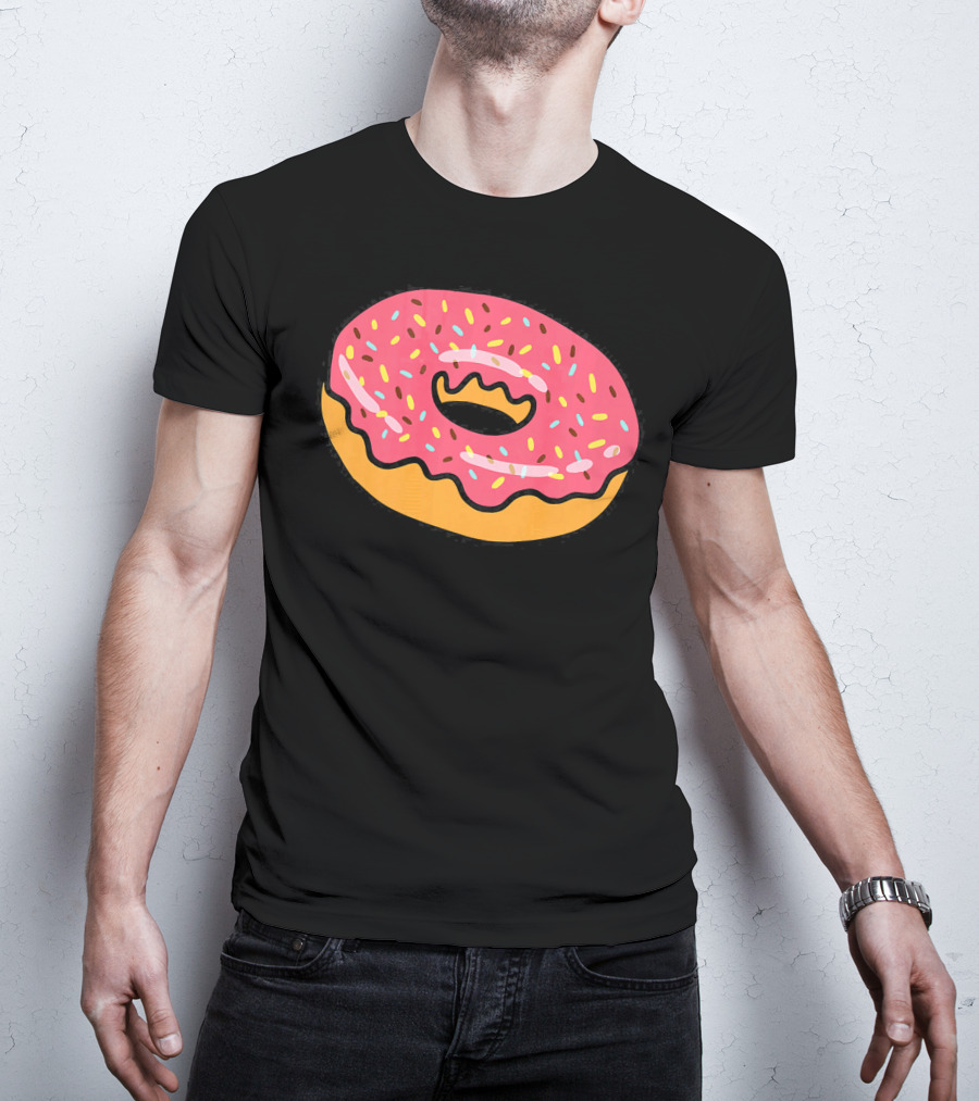 Pink Frosted Donut With Sprinkles T-Shirt