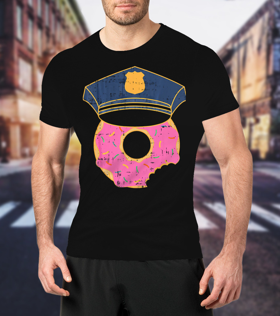 Donut Sprinkles Police Hat Cop Awesome Iconic T-Shirt