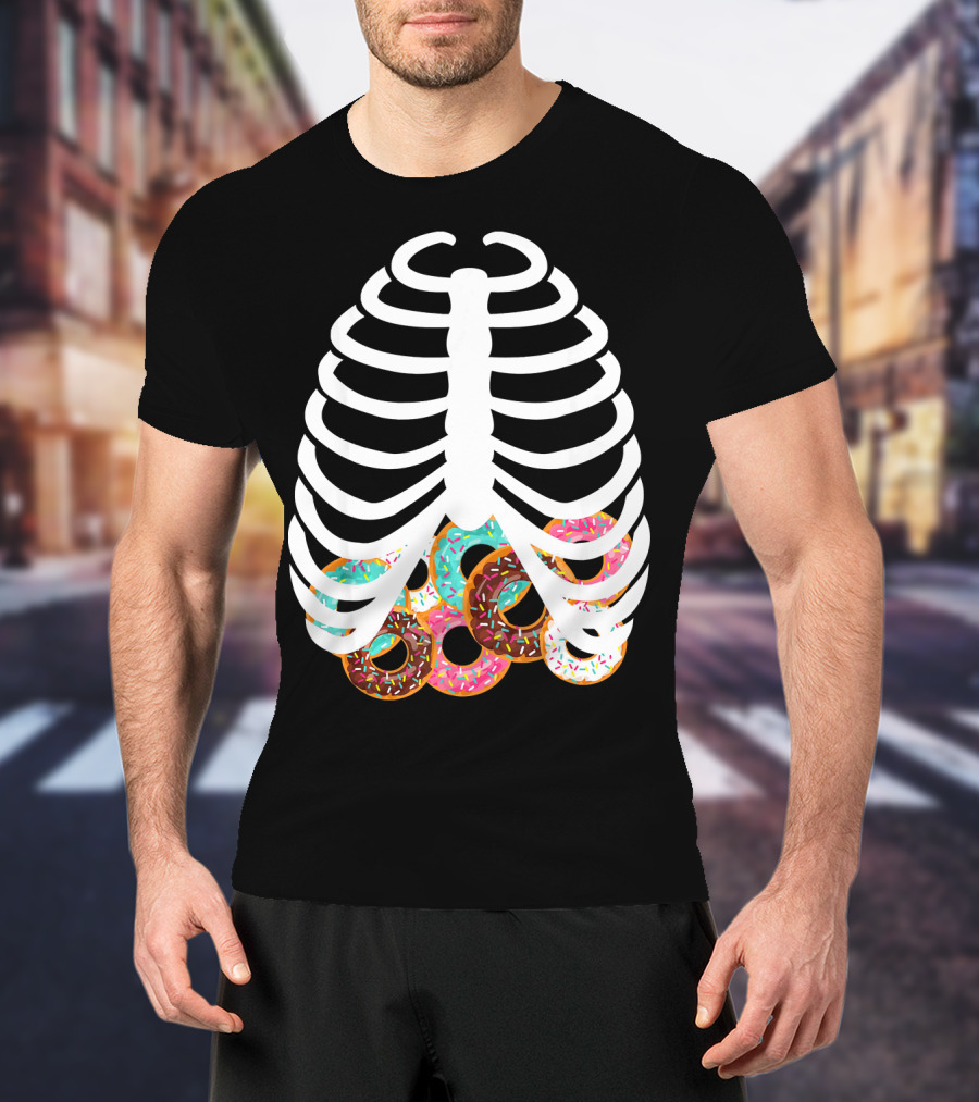 Halloween Adult Kids Rib Bone Donut Food Costume T-Shirt