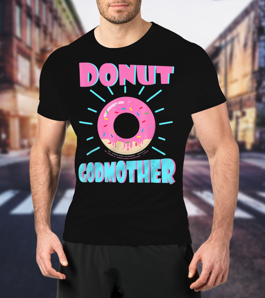 Donut Godmother Pink Frosted Donut With Sprinkles T-Shirt