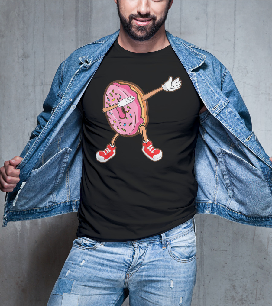 Dabbing Strawberry Frosted Donut With Sprinkles And Red Sneakers T-Shirt