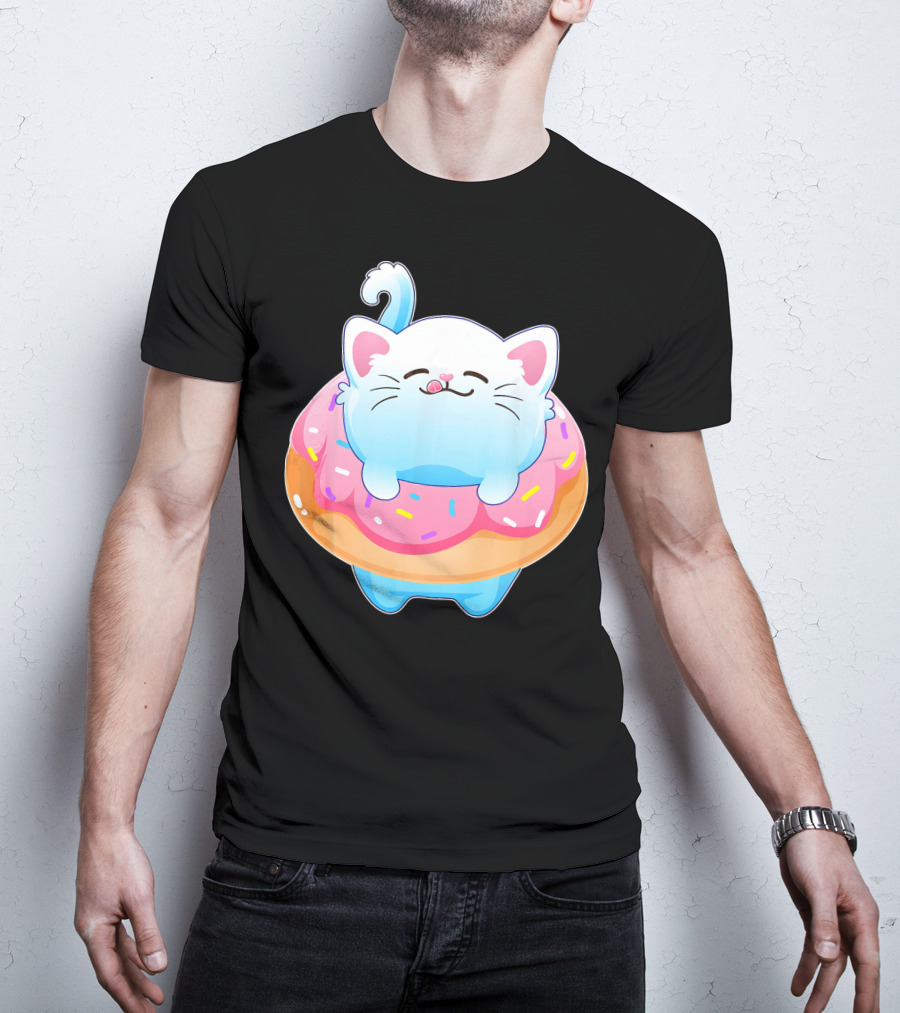 Donut Cat Kitty Lovers Sprinkled Sweet Treat Feline Delight T-Shirt