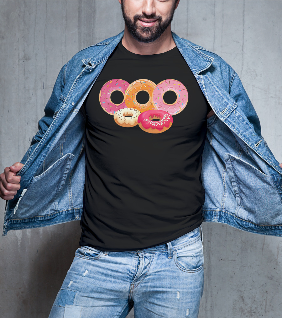 Donut Lover Dad Happy Doughnut Colorful Sprinkled Treats T-Shirt