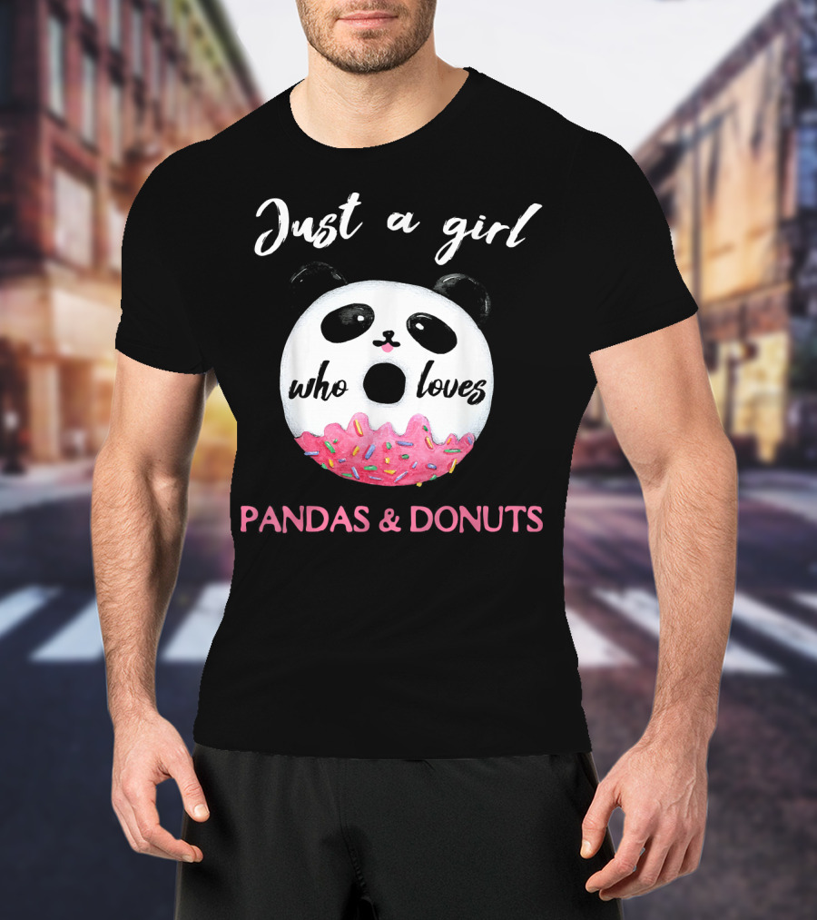 Just A Girl Who Loves Pandas And Donuts T-Shirt