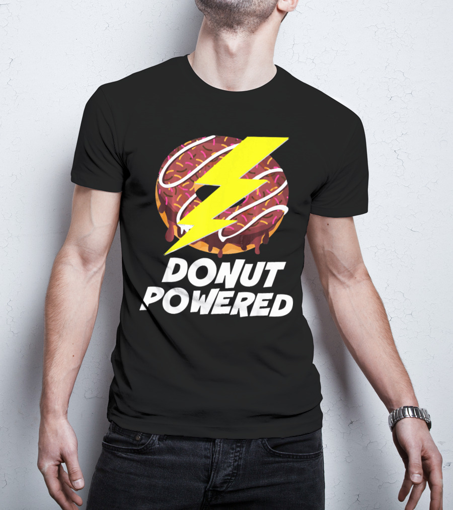Donut Powered Lightning Bolt Donut With Sprinkles T-Shirt