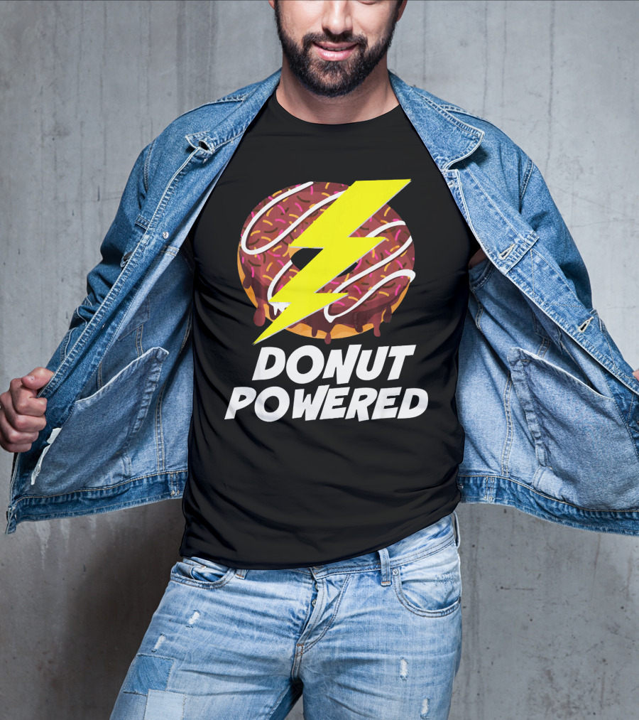 Donut Powered Lightning Bolt Donut With Sprinkles T-Shirt