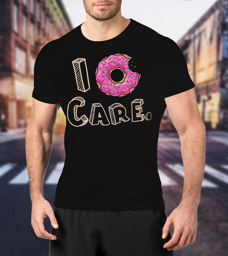I Donut Care Pink Sprinkle Food Humor T-Shirt