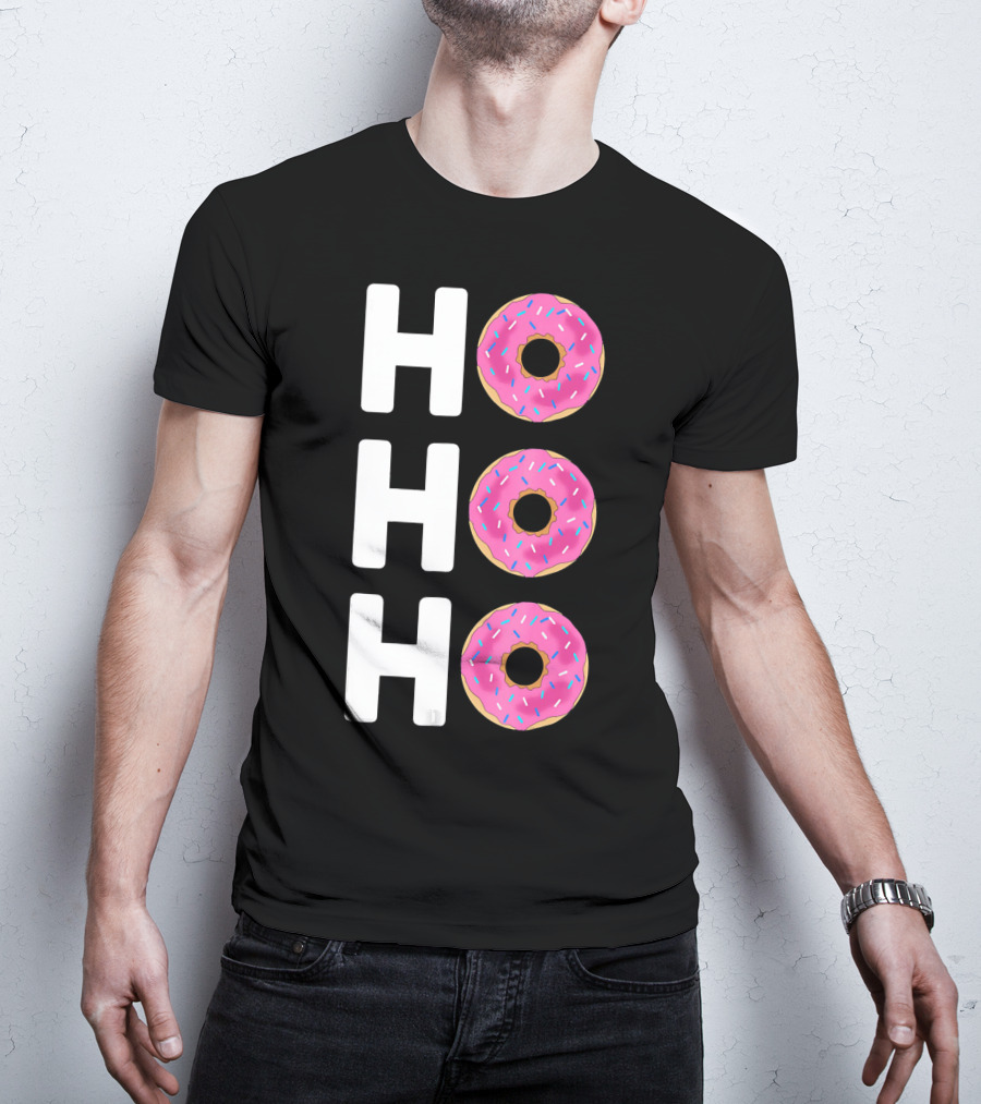 HO HO HO Funny Christmas Donut T-Shirt