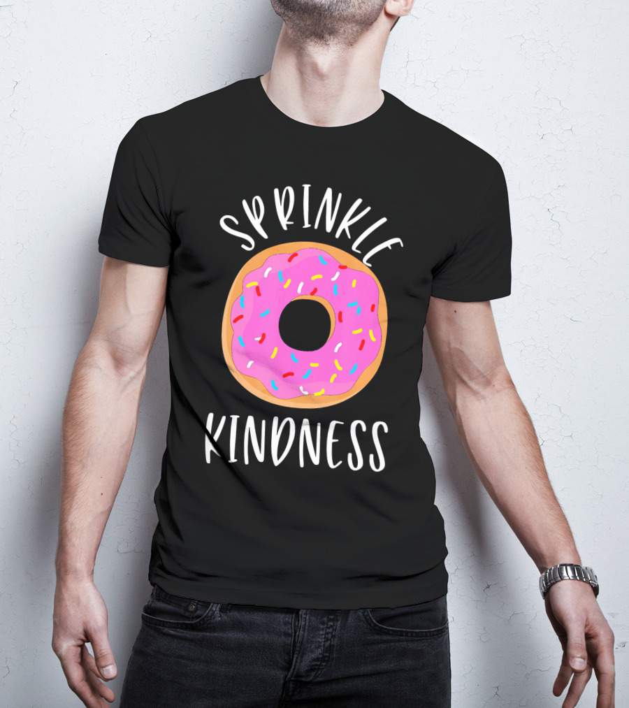 Sprinkle Kindness Donut Anti Bullying Pink Frosted Doughnut T-Shirt