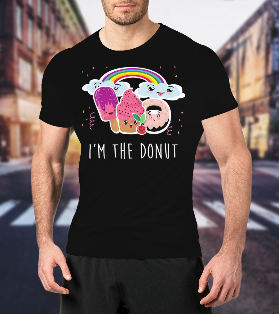I'm The Donut Cute Funneh Kids Happy Family Rainbow Ice Cream Clouds T-Shirt
