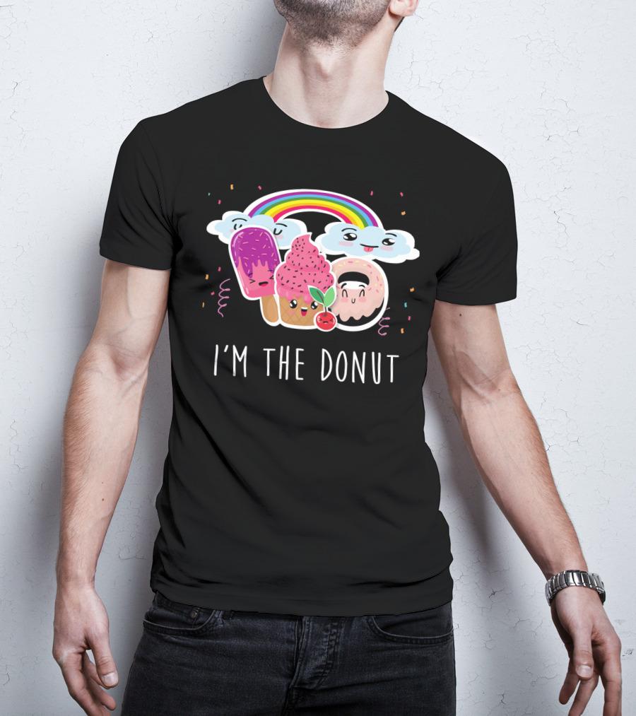 I'm The Donut Cute Funneh Kids Happy Family Rainbow Ice Cream Clouds T-Shirt