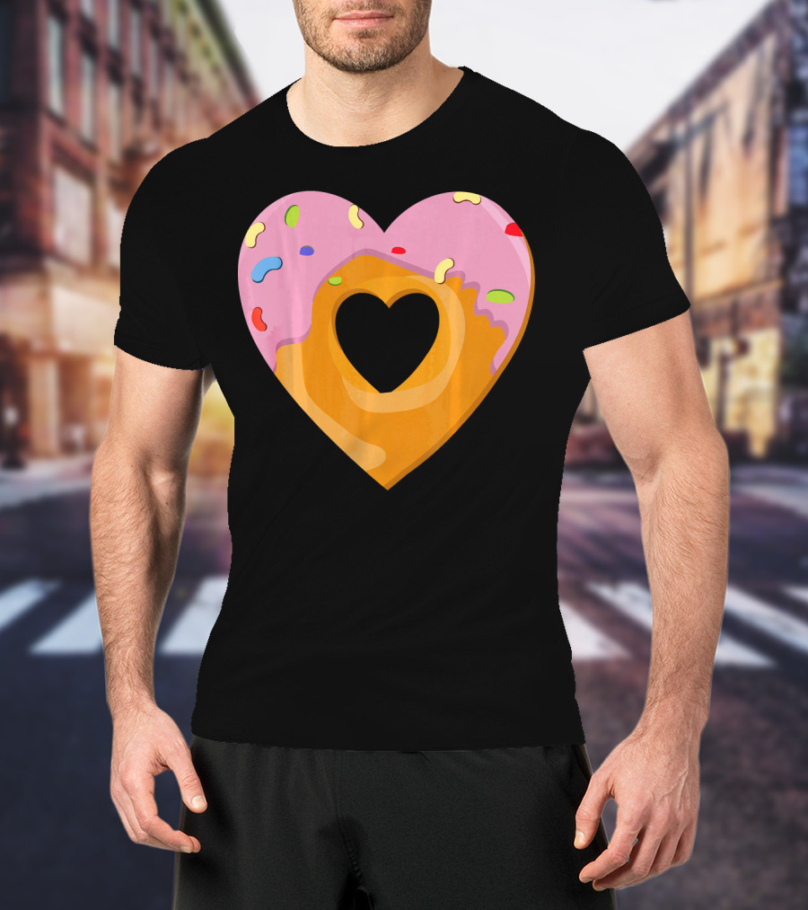 Donut Heart Cute Donut Heart WomenYouth Va T-Shirt